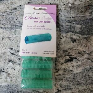 ConairPro Classic Design Self-Grip Rollers, 5/8 inch (16mm), Mint, 6-Pieces